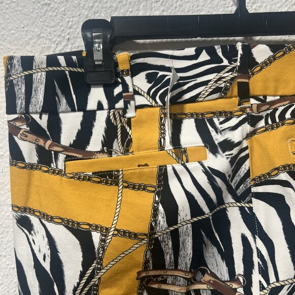7TH AVENUE DESIGN STUDIO NYC Women's pants. Yellow with zebra print. Size 12 T - Picture 8 of 16
